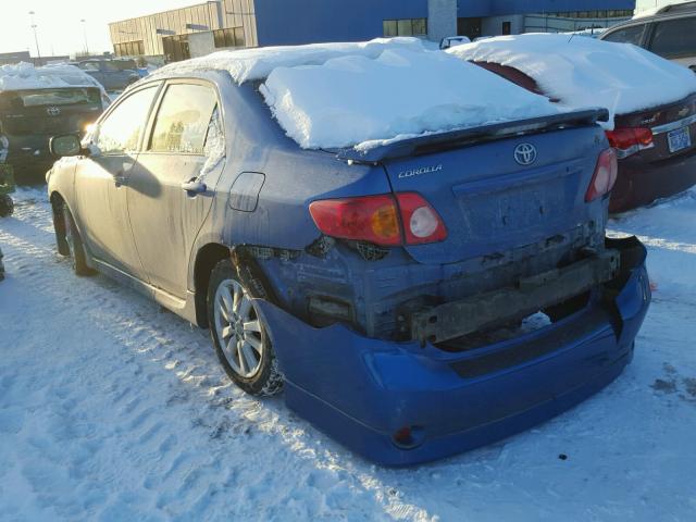 1NXBU4EE6AZ290369 - 2010 TOYOTA COROLLA BA BLUE photo 3