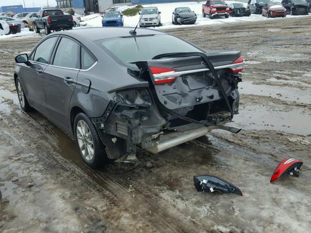 3FA6P0H78HR341736 - 2017 FORD FUSION SE GRAY photo 3