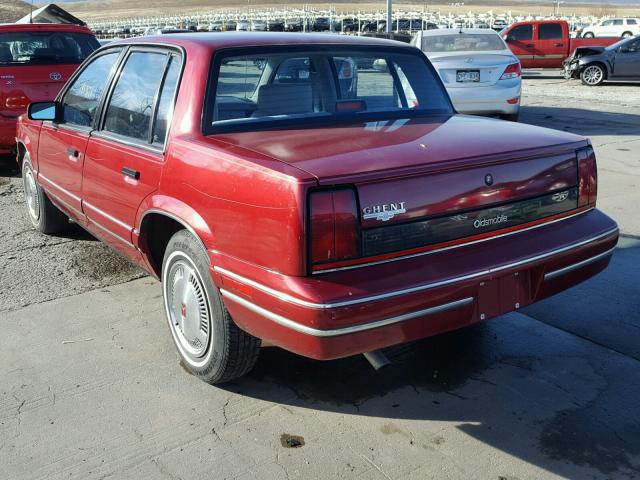 1G3NL54U4LM785742 - 1990 OLDSMOBILE CUTLASS CA RED photo 3