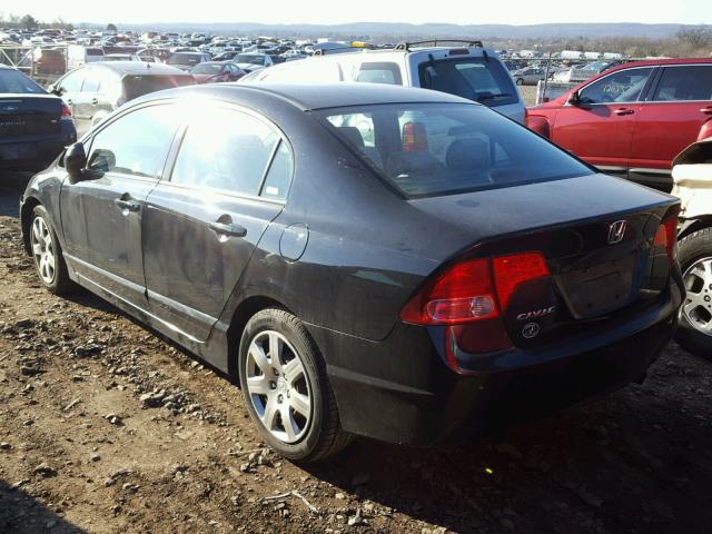 2HGFA16587H305706 - 2007 HONDA CIVIC LX BLACK photo 3