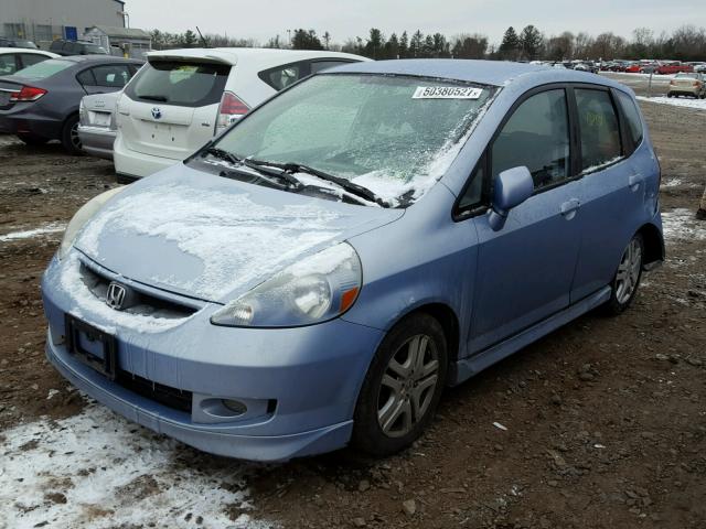 JHMGD38648S071620 - 2008 HONDA FIT SPORT BLUE photo 2