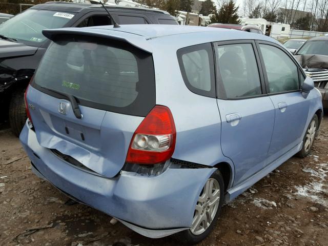 JHMGD38648S071620 - 2008 HONDA FIT SPORT BLUE photo 4