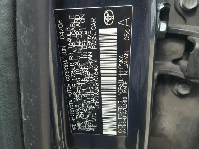 JTKKT624260164614 - 2006 TOYOTA SCION XA ნაცრისფერი ფოტო 10