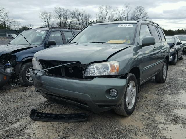 JTEEP21A750070425 - 2005 TOYOTA HIGHLANDER GREEN photo 2