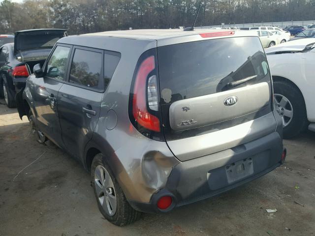 KNDJN2A25F7153622 - 2015 KIA SOUL GRAY photo 3