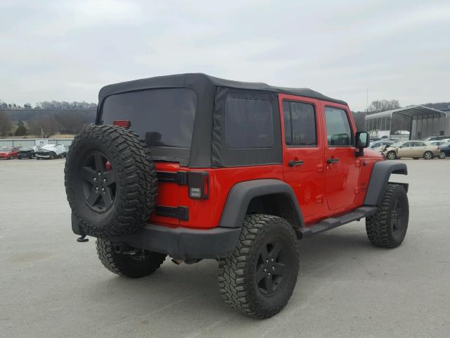 1C4BJWDG5GL106940 - 2016 JEEP WRANGLER U RED photo 4