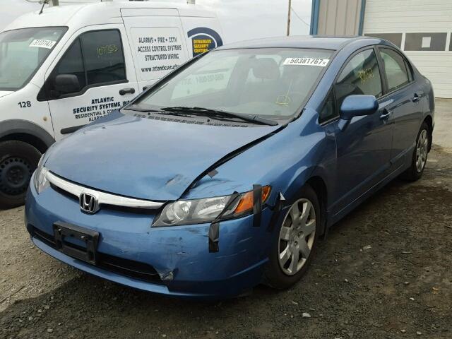 1HGFA16548L051948 - 2008 HONDA CIVIC LX BLUE photo 2