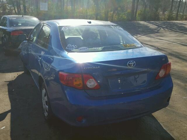 1NXBU40E29Z038010 - 2009 TOYOTA COROLLA BA BLUE photo 3