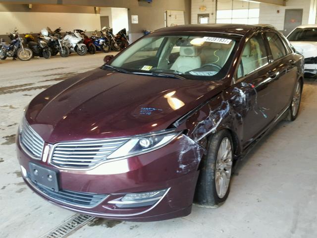 3LN6L2G91DR827847 - 2013 LINCOLN MKZ BURGUNDY photo 2