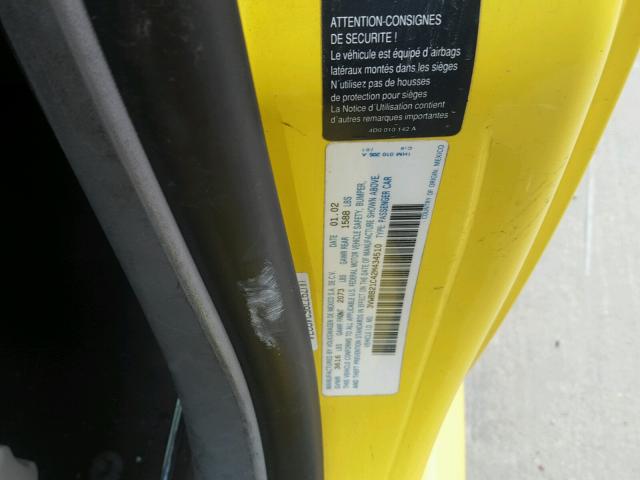 3VWBB21C42M434510 - 2002 VOLKSWAGEN NEW BEETLE 黄色 照片 10