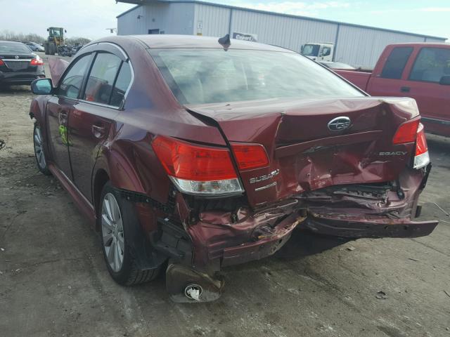 4S3BMCK6XB3234566 - 2011 SUBARU LEGACY 2.5 MAROON photo 3