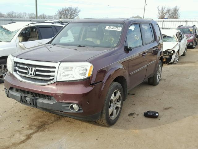 5FNYF3H5XEB018078 - 2014 HONDA PILOT EXL BURGUNDY photo 2