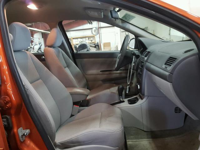 1G1AL55F577149763 - 2007 CHEVROLET COBALT LT ORANGE photo 5