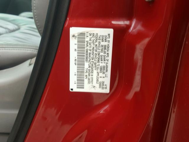 5FNRL18963B099081 - 2003 HONDA ODYSSEY RED photo 10