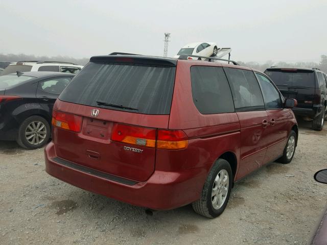 5FNRL18963B099081 - 2003 HONDA ODYSSEY RED photo 4