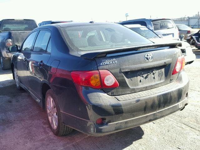 1NXBU40E09Z159280 - 2009 TOYOTA COROLLA BA BLACK photo 3