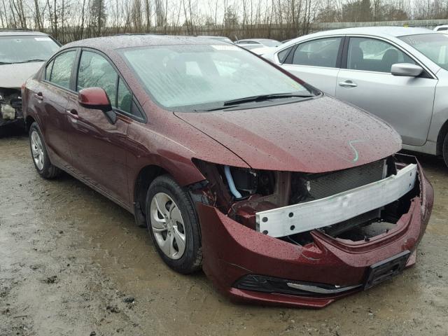 19XFB2F50DE096020 - 2013 HONDA CIVIC LX BURGUNDY photo 1