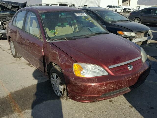 2HGES16503H611429 - 2003 HONDA CIVIC LX BURGUNDY photo 1