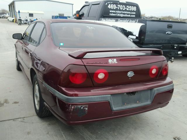 2G1WH55K329163883 - 2002 CHEVROLET IMPALA LS MAROON photo 3