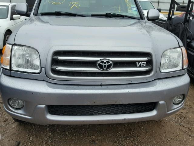 5TDZT38A03S172169 - 2003 TOYOTA SEQUOIA SILVER photo 9