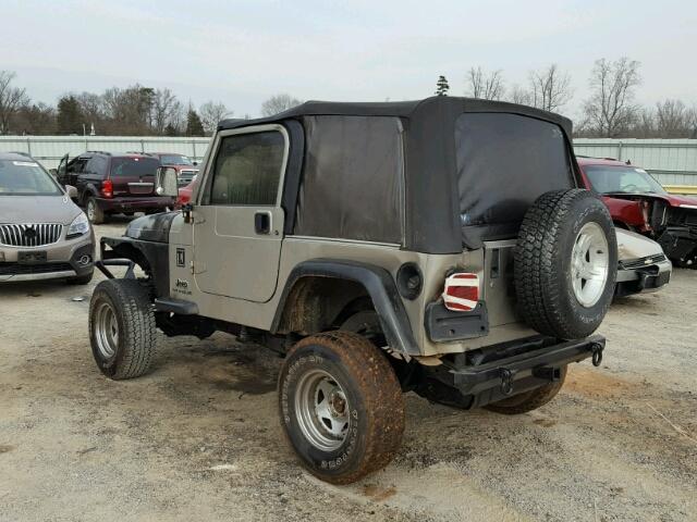 1J4FY29P4XP407507 - 1999 JEEP WRANGLER / TAN photo 3