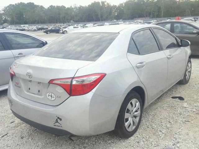 5YFBURHE0GP551353 - 2016 TOYOTA COROLLA L SILVER photo 4