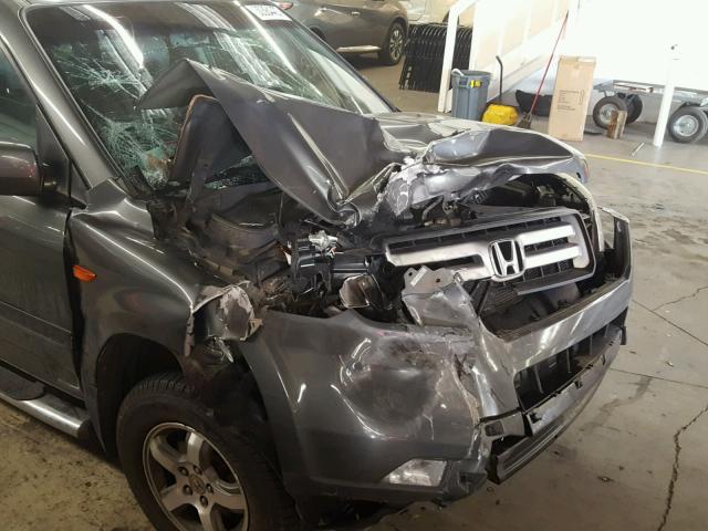 5FNYF18657B025312 - 2007 HONDA PILOT EXL GRAY photo 9