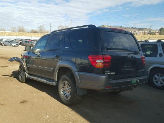 5TDBT44A33S166010 - 2003 TOYOTA SEQUOIA SR BLACK photo 3