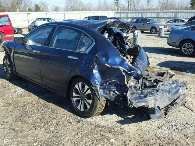 1HGCR2F33DA203627 - 2013 HONDA ACCORD LX BLUE photo 3