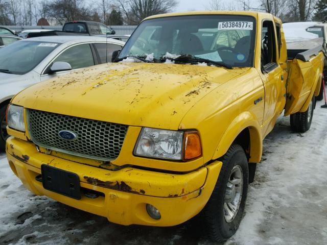 1FTYR14E81PA92858 - 2001 FORD RANGER SUP YELLOW photo 2