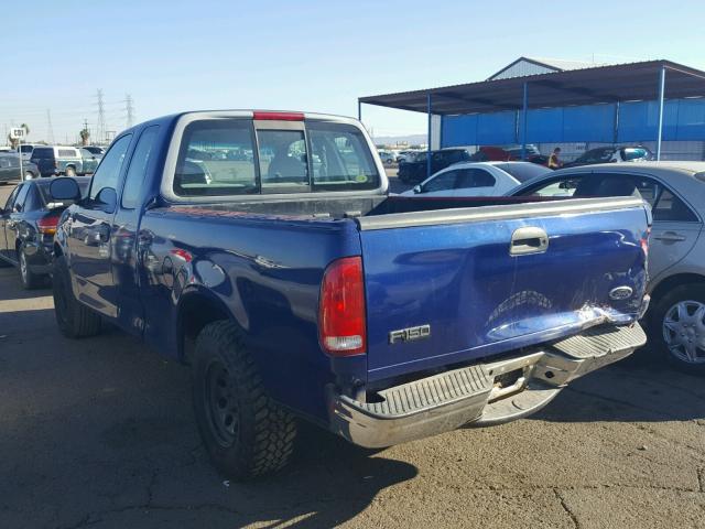 1FTZX1762WNA45133 - 1998 FORD F150 BLUE photo 3