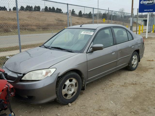 JHMES96655S019928 - 2005 HONDA CIVIC HYBR GRAY photo 2