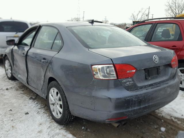 3VWD07AJ2EM268468 - 2014 VOLKSWAGEN JETTA SE GRAY photo 3