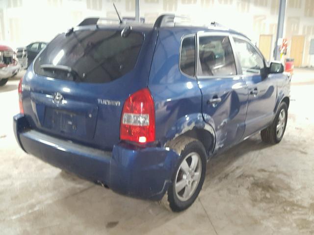 KM8JM12B67U615759 - 2007 HYUNDAI TUCSON GLS BLUE photo 4