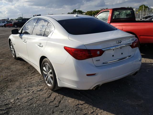 JN1AV7AR7EM701164 - 2014 INFINITI Q50 HYBRID WHITE photo 3