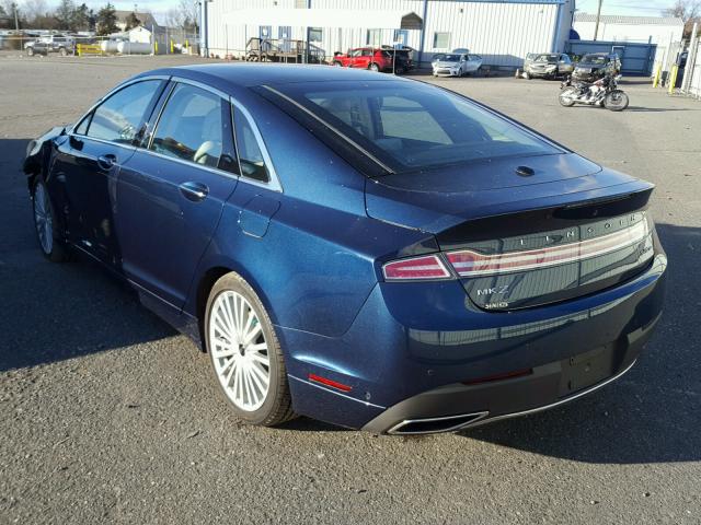 3LN6L5FC1HR631301 - 2017 LINCOLN MKZ RESERV BLUE photo 3