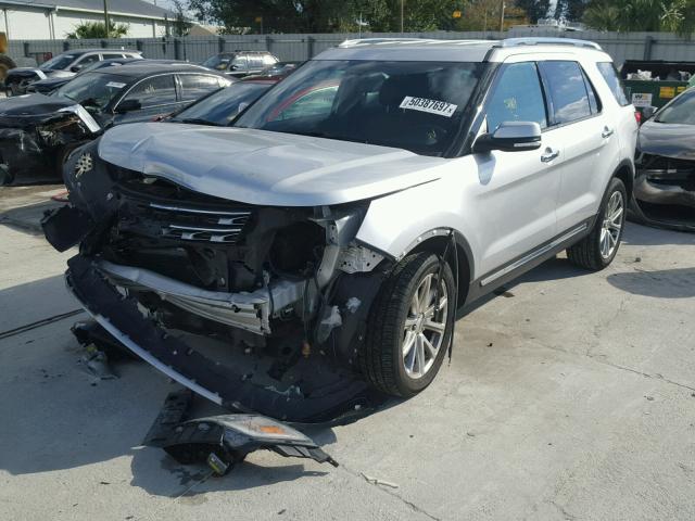 1FM5K7F83GGC24088 - 2016 FORD EXPLORER L SILVER photo 2