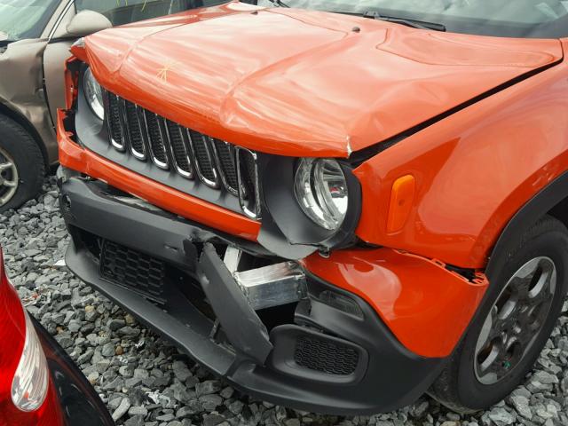 ZACCJAAT7GPE22537 - 2016 JEEP RENEGADE S ORANGE photo 9