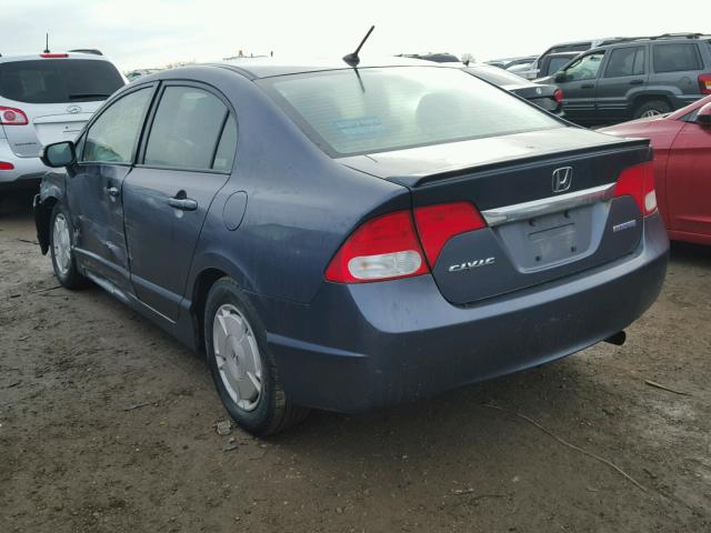 JHMFA36219S011090 - 2009 HONDA CIVIC HYBR GRAY photo 3