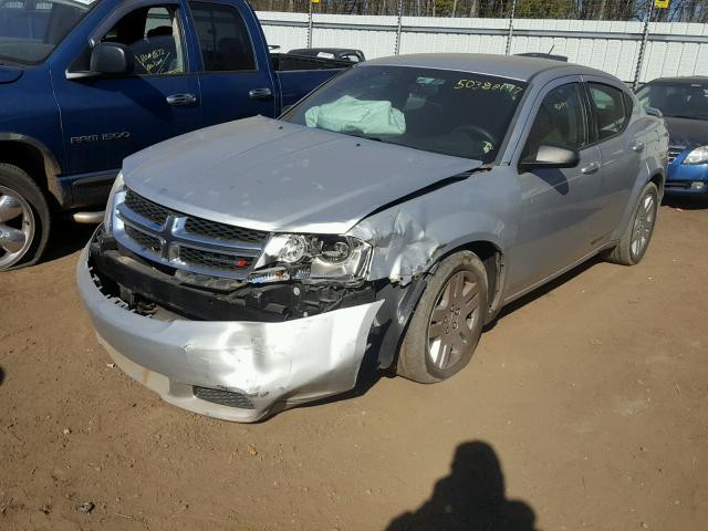 1C3CDZAB1CN324995 - 2012 DODGE AVENGER SE SILVER photo 2