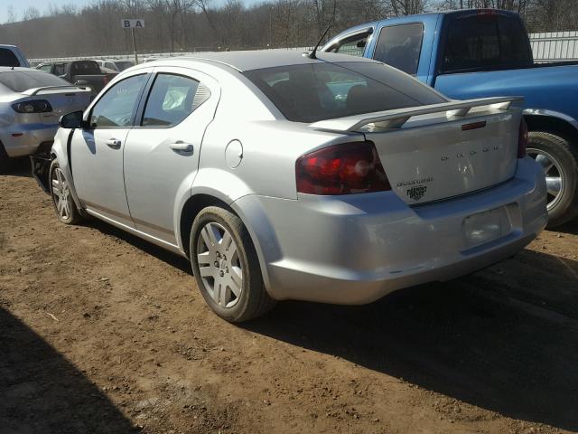 1C3CDZAB1CN324995 - 2012 DODGE AVENGER SE SILVER photo 3