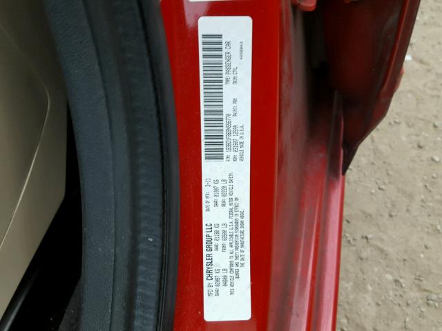 1B3BD1FB6BN556770 - 2011 DODGE AVENGER MA RED photo 10