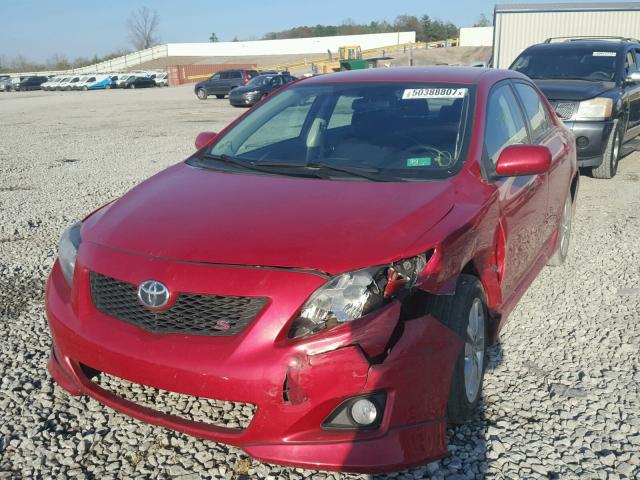 2T1BU4EE6AC531591 - 2010 TOYOTA COROLLA BA RED photo 2