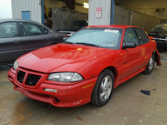 1G2NW54N8PC726824 - 1993 PONTIAC GRAND AM G RED photo 2