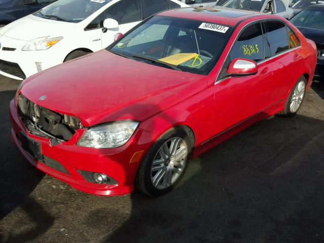 WDDGF54X19R050017 - 2009 MERCEDES-BENZ C 300 RED photo 2