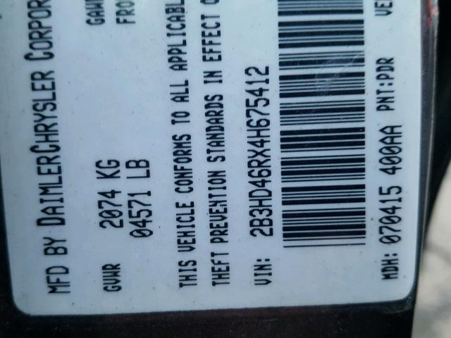 2B3HD46RX4H675412 - 2004 DODGE INTREPID S 灰色 照片 10
