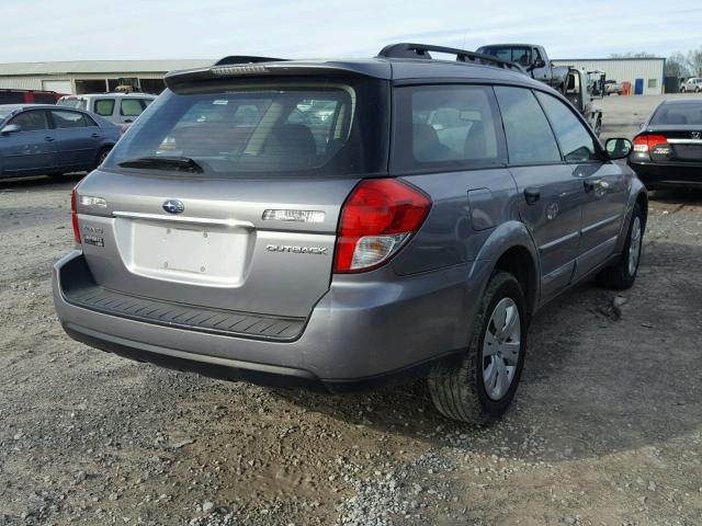 4S4BP60C187354304 - 2008 SUBARU OUTBACK CHARCOAL photo 4