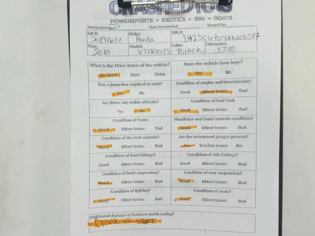 JH2SC6704AK000587 - 2010 HONDA VT1300 CS შავი ფოტო 20