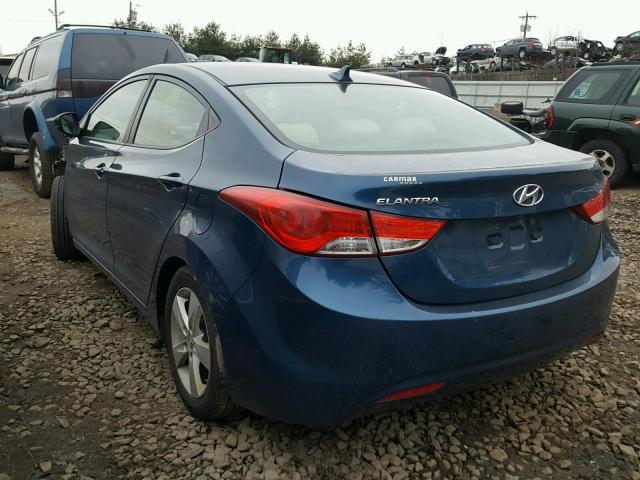 KMHDH4AE8DU973973 - 2013 HYUNDAI ELANTRA GL BLUE photo 3