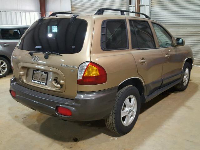 KM8SC13D04U590649 - 2004 HYUNDAI SANTA FE G GOLD photo 4